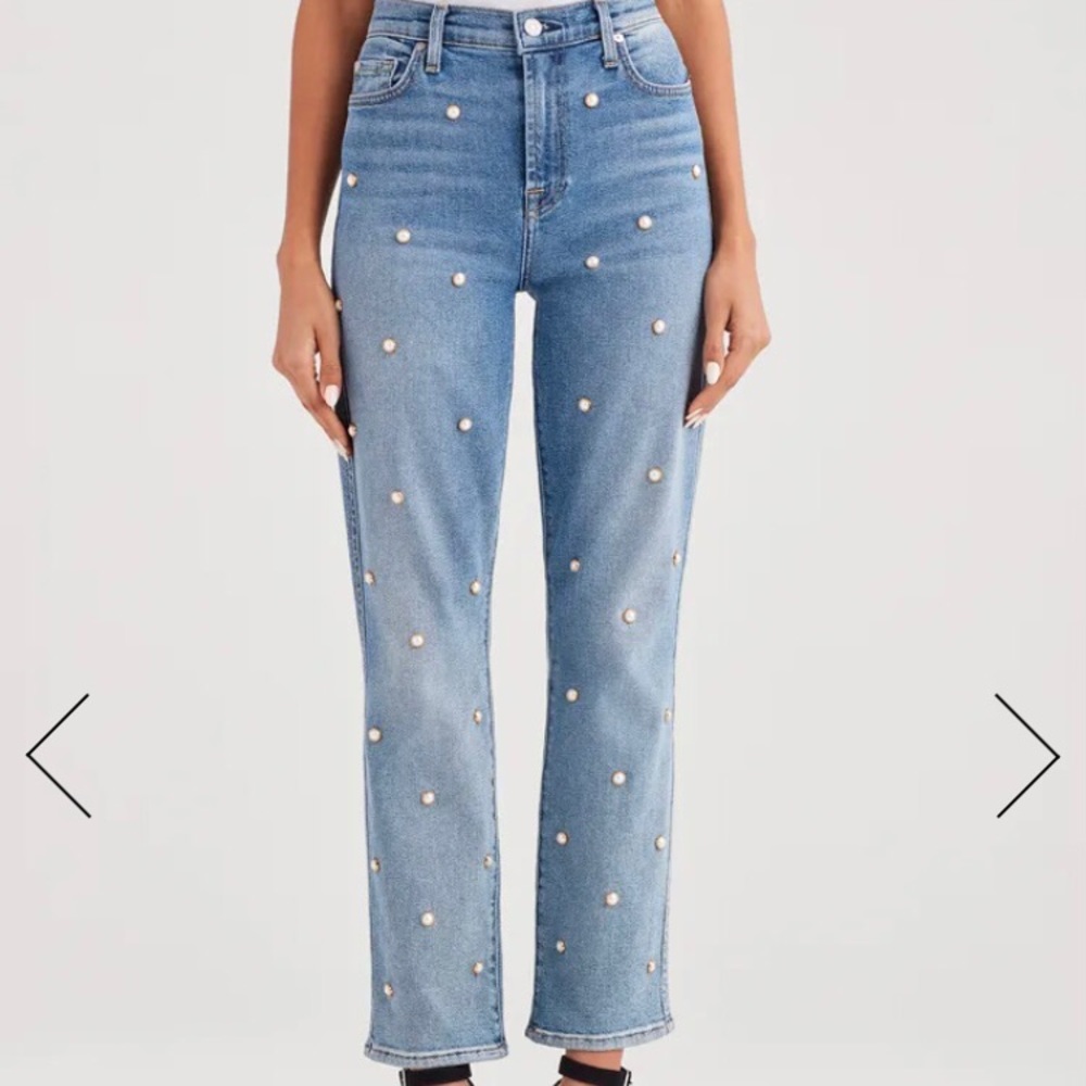 7 For All Mankind LUXE VINTAGE EDIE W/ PEARL STUDS